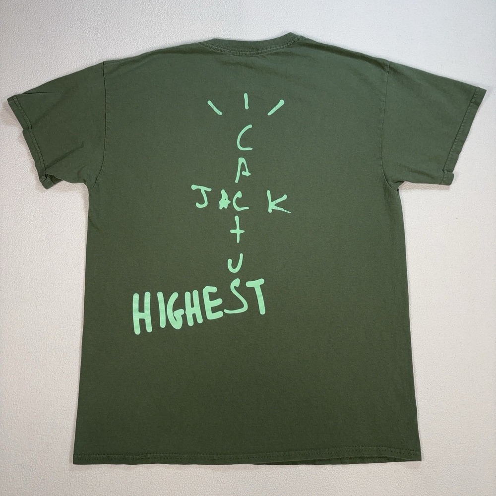 Jordan Travis Scott Graphic T-Shirt Men's L Green Cactus Jack Highest Jumpman